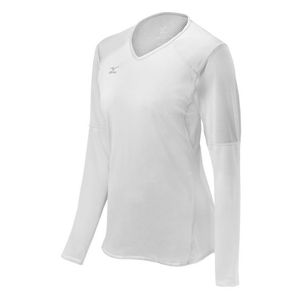 Jersey Mizuno Voleibol Techno VI Long Sleeve Para Mujer Blancos 4357081-IW